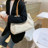 Canvas Large Capacity Shoulder Bag Clear Ladies Purses and Handbags