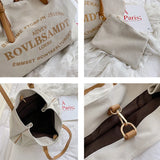 Canvas Large Capacity Shoulder Bag Clear Ladies Purses and Handbags