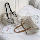 Canvas Large Capacity Shoulder Bag Clear Ladies Purses and Handbags