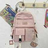 Canvas Backpack Large-capacity Multilayer Junior High School Student Schoolbag