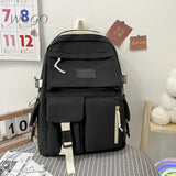 Canvas Backpack Large-capacity Multilayer Junior High School Student Schoolbag