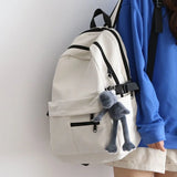 Canvas Backpack Women's Large Capacity Schoolbag Female Student Backpack Men