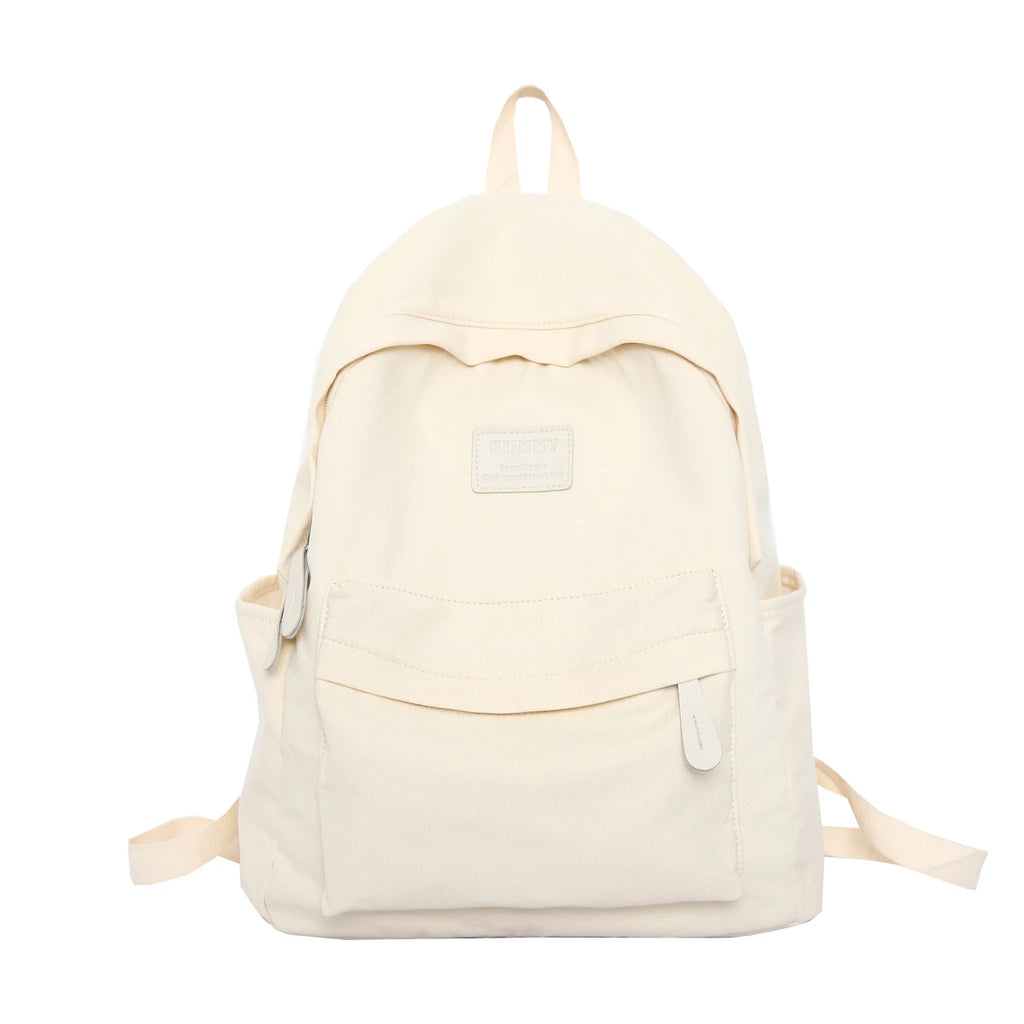 Canvas Backpacks For Women Solid Cloth School Bags For Teenage Girls