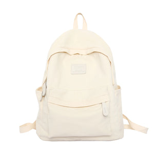 Canvas Backpacks For Women Solid Cloth School Bags For Teenage Girls