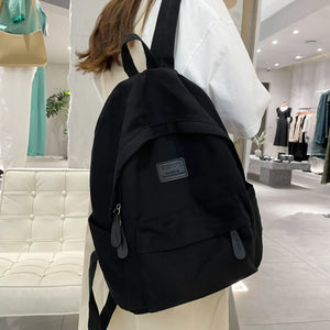 Canvas Backpacks For Women Solid Cloth School Bags For Teenage Girls