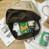 Canvas Backpacks Women Solid Large Capacity School Bags Retro Ulzzang