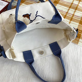 Canvas Bear Shoulder Bag Animal Pattern Small Square Bag