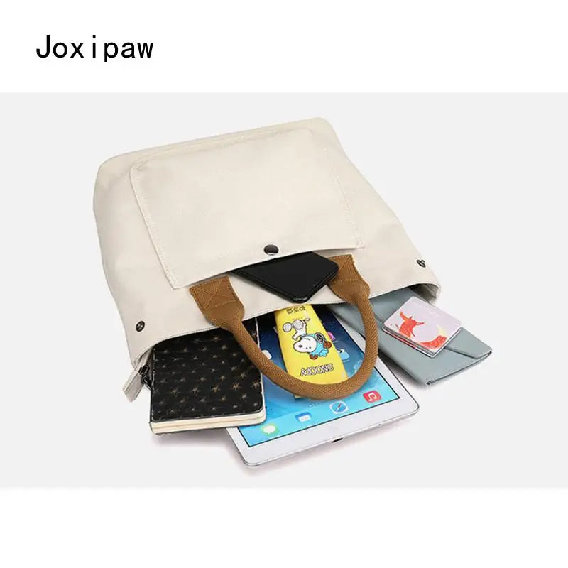 Vintage Multifunction Handbag Casual Solid Tote Bags for Women