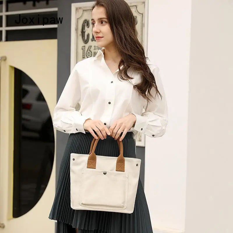 Vintage Multifunction Handbag Casual Solid Tote Bags for Women