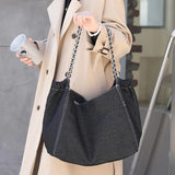 Denim Chain Handbag Large Capacity Bag for Women