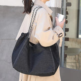 Denim Chain Handbag Large Capacity Bag for Women