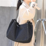 Denim Chain Handbag Large Capacity Bag for Women