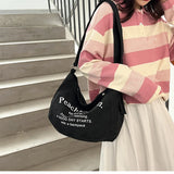 Canvas Bag Female All-match Tote Bag Student Large-capacity Messenger Bag