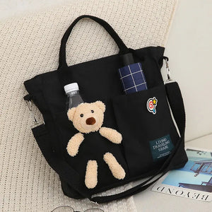 Canvas Bag Female Shoulder Crossbody Large Capacity Versatile Student Ins