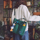 Canvas Bag Female Shoulder Crossbody Large Capacity Versatile Student Ins