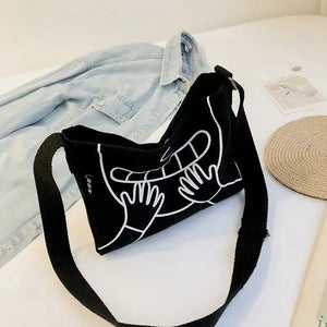 Canvas Crossbody Bag Funny Girly Shoulder Bag All Match Women Messenger Bag