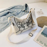 Canvas Bag Female Student Crossbody Bags Funny Girly Shoulder Bag