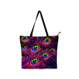 Canvas Bag Feather Printed Casual Handbags Bags Lightweight Shoulder Bags