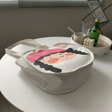 Canvas Bag Large Capacity Shoulder Bags Women Cartoon Print Handbag