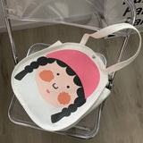 Canvas Bag Large Capacity Shoulder Bags Women Cartoon Print Handbag
