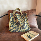 Vintage Canvas Shoulder Bag Zipper Handbag