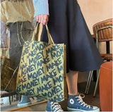 Vintage Canvas Shoulder Bag Zipper Handbag