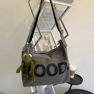 Canvas Shoulder Bag Large Capacity Crossbody Work Bag