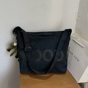 Canvas Shoulder Bag Large Capacity Crossbody Work Bag