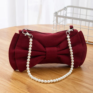 Pearl Hand Bag Shoulder Bag Big Bow Underarm Bag
