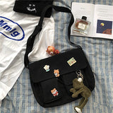 Canvas Crossbody Bag Women Handbag Shoulder Messenger School Bag