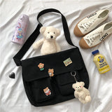 Canvas Crossbody Bag Women Handbag Shoulder Messenger School Bag