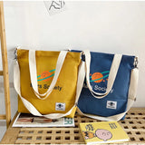 Women's Canvas One-Shoulder Bag Harajuku College Students Large Capacity