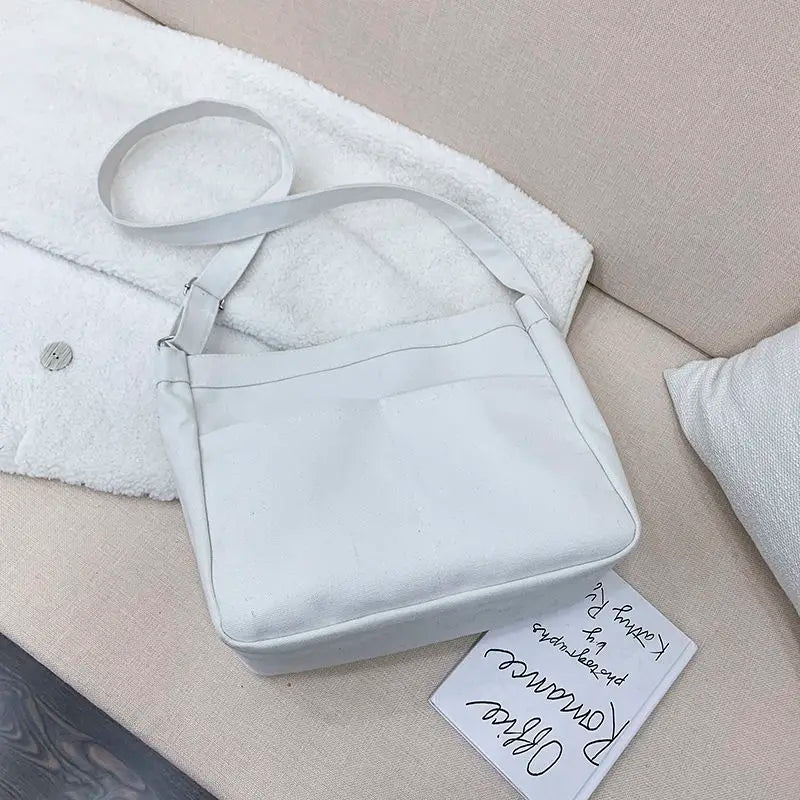 Canvas Shoulder Bag Large Capacity School Handbag Crossbody Tote BF