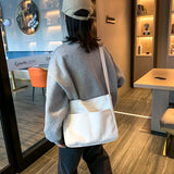 Canvas Shoulder Bag Large Capacity School Handbag Crossbody Tote BF