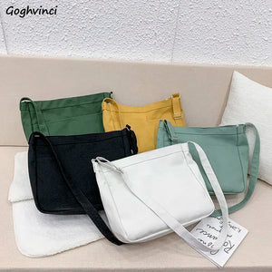 Canvas Shoulder Bag Large Capacity School Handbag Crossbody Tote BF