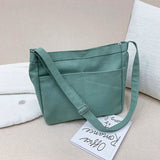Canvas Shoulder Bag Large Capacity School Handbag Crossbody Tote BF