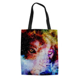 Starry Sky Animal Pattern Reusable Grocery Bag Shoulder Pouch