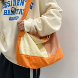 Plaid Student Messenger Bag Large Capacity Shoulder Tote
