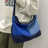 Plaid Student Messenger Bag Large Capacity Shoulder Tote