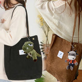 Corduroy Shoulder Bag for Women Outdoor Shopping Party Handbag