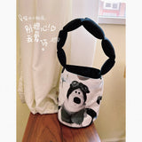 Canvas Bucket Bag Women Student Messenger Handbag