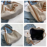 Canvas Bag Women Casual Letter Large Capacity Shoulder Bag