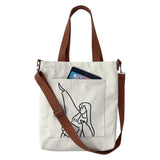 Canvas Messenger Bag Large Capacity Shopping Bag for Women