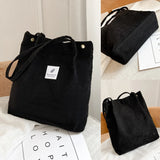 Corduroy Shoulder Bag Women Shopping Handbag