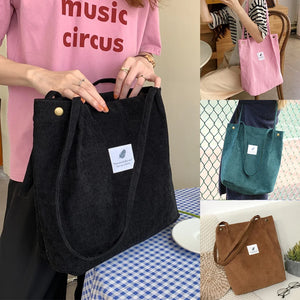 Corduroy Shoulder Bag Women Outdoor Shopping Handbag