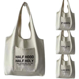 Canvas Bag Women Shoulder Bag Harajuku Cotton Shopping Bag Retro Literary Ladies