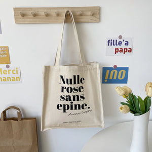Canvas Bag Women Vintage Letter Print Shoulder Bag Casual Shopper Bag