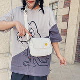 Canvas Bag Women's All-Match Messenger Bag Daisy Embroidered Crossbody