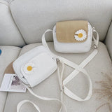 Canvas Bag Women's All-Match Messenger Bag Daisy Embroidered Crossbody
