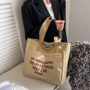 Alphabet Print Tote Bag for Women